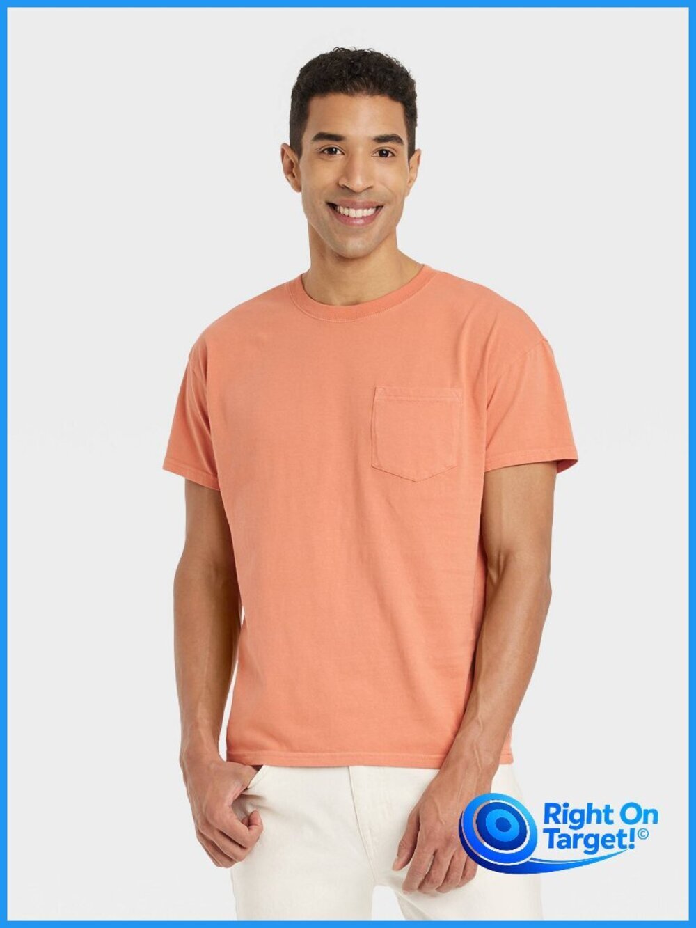 Large - Mens Heavyweight Short Sleeve T-Shirt - Goodfellow Co - Orange